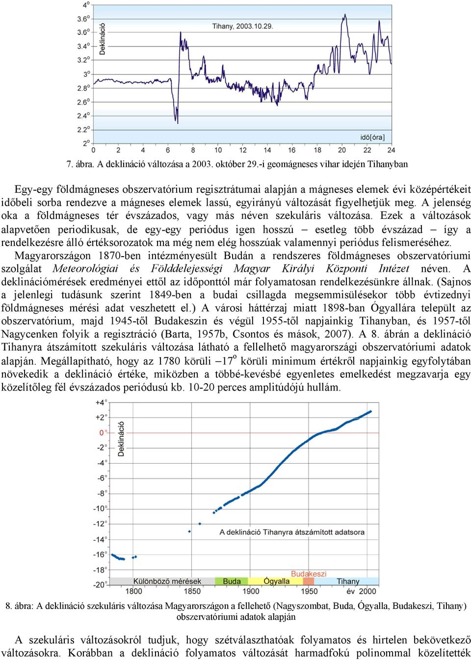 változását figyelhetjük meg. A jelenség oka a földmágneses tér évszázados, vagy más néven szekuláris változása.