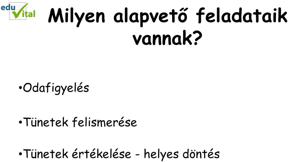 Odafigyelés Tünetek