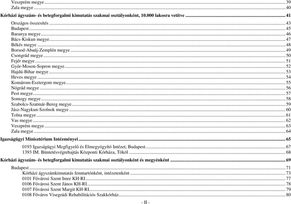 .. 54 Komárom-Esztergom megye... 55 Nógrád megye... 56 Pest megye... 57 Somogy megye... 58 Szabolcs-Szatmár-Bereg megye... 59 Jász-Nagykun-Szolnok megye... 60 Tolna megye... 61 Vas megye.