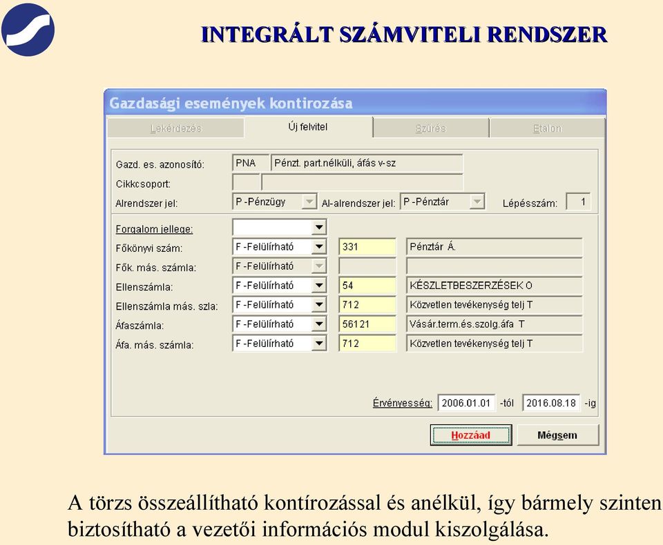 bármely szinten biztosítható a