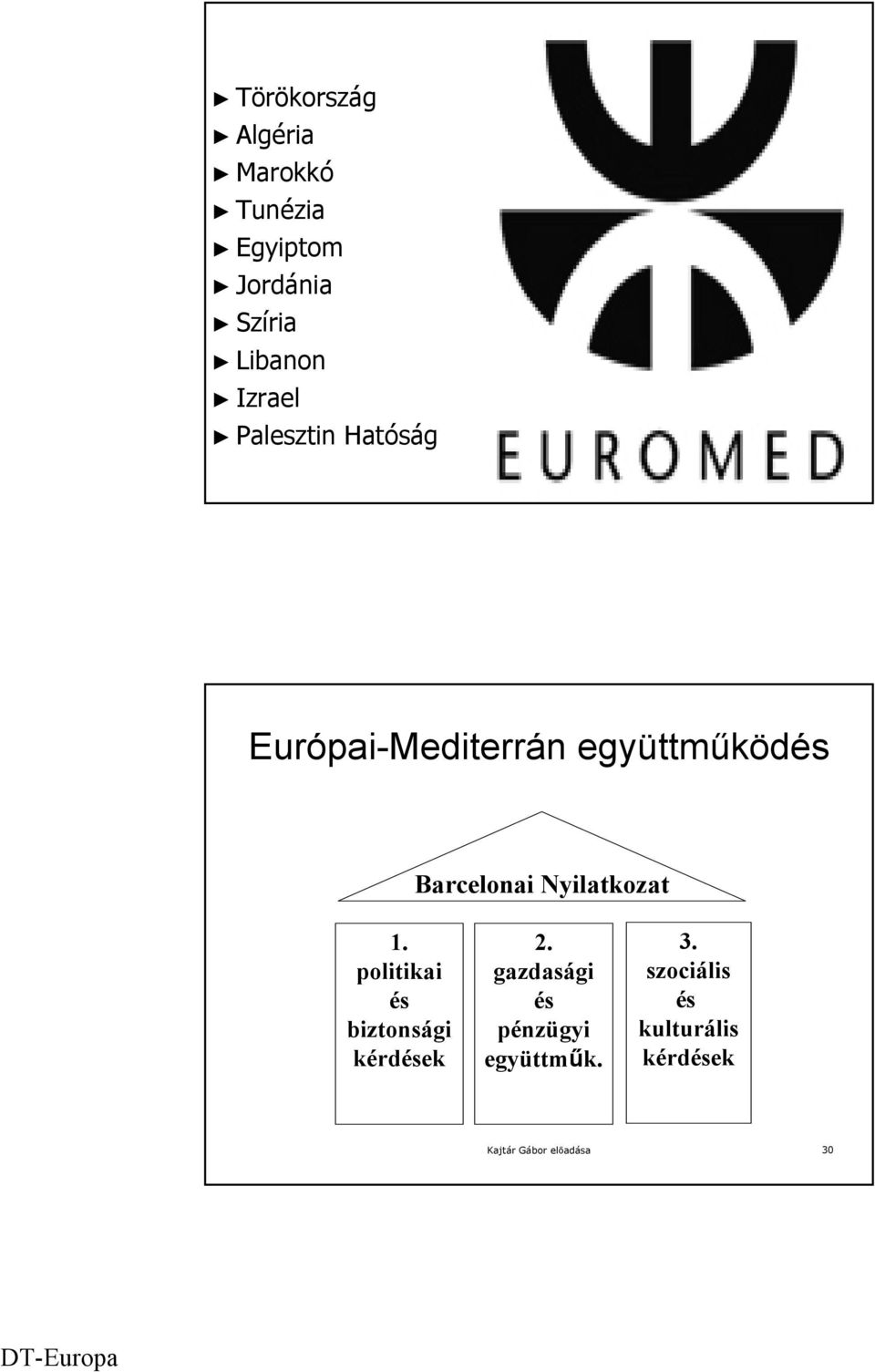 Barcelonai Nyilatkozat 1. politikai és biztonsági kérdések 2.