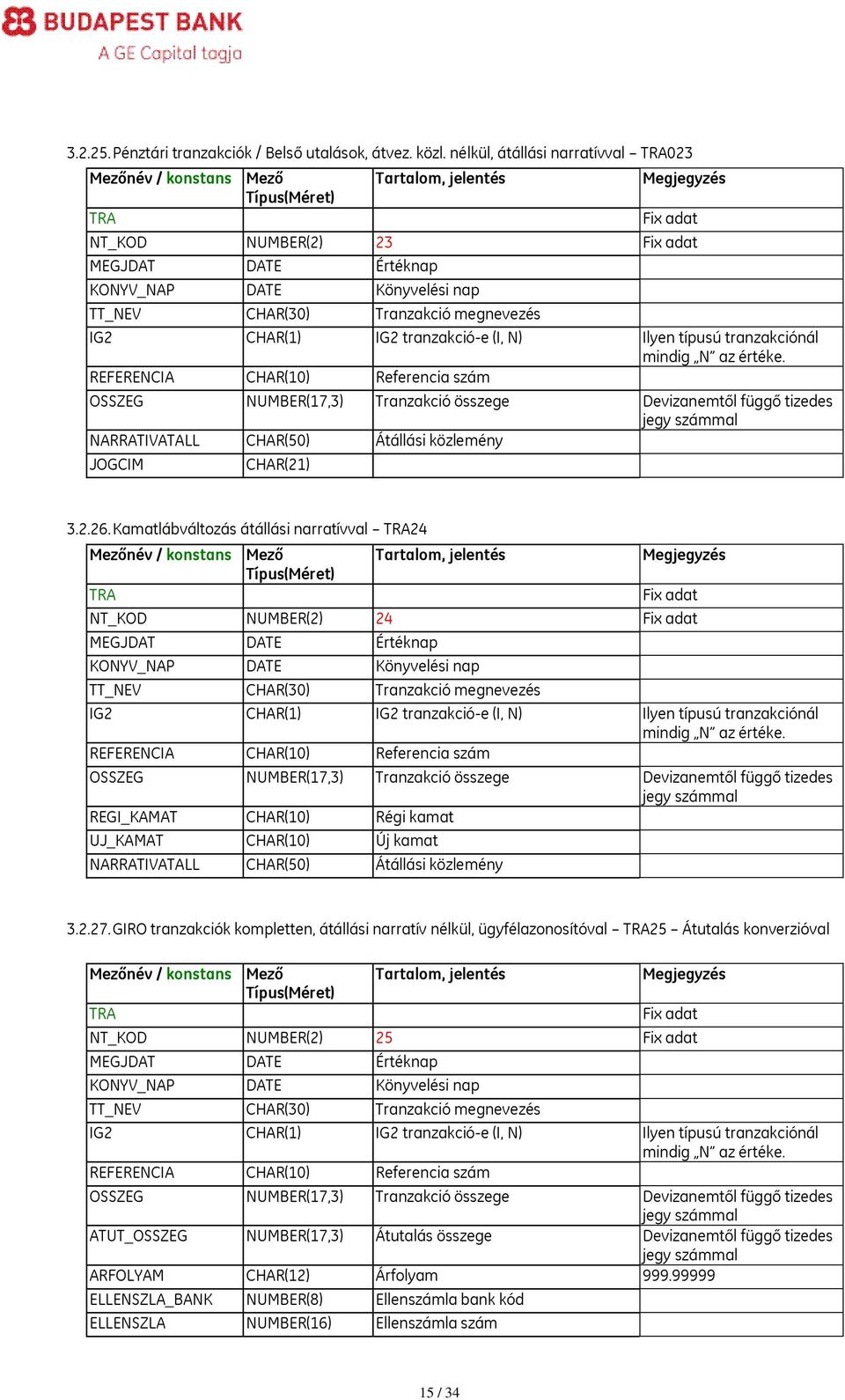 Kamatlábváltozás átállási narratívval 24 NT_KOD NUMBER(2) 24 REGI_KAMAT CHAR(10) Régi kamat UJ_KAMAT CHAR(10) Új kamat NARRATIVATALL