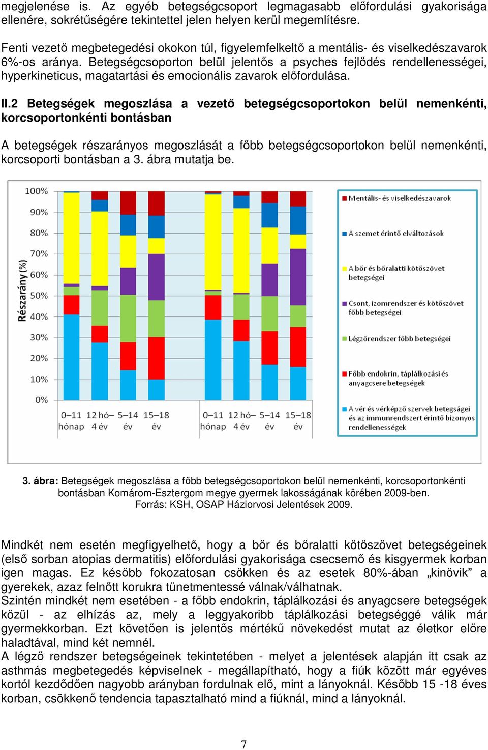 Betegségcsoporton belül jelentıs a psyches fejlıdés rendellenességei, hyperkineticus, magatartási és emocionális zavarok elıfordulása. II.