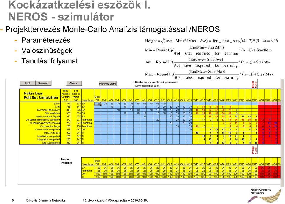 Min Ave Max ( Ave Min)*( Max Ave) for _ first _ site ( EndMin StartMin) RoundUp( *( n # of _ sites _ required _ for _ learning ( EndAve