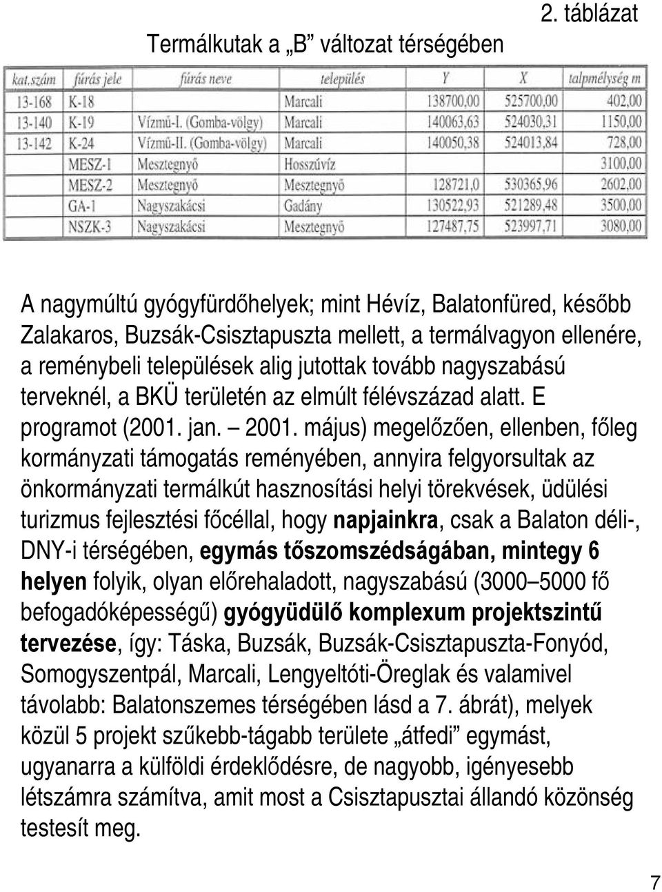 terveknél, a BKÜ területén az elmúlt félévszázad alatt. E programot (2001. jan. 2001.