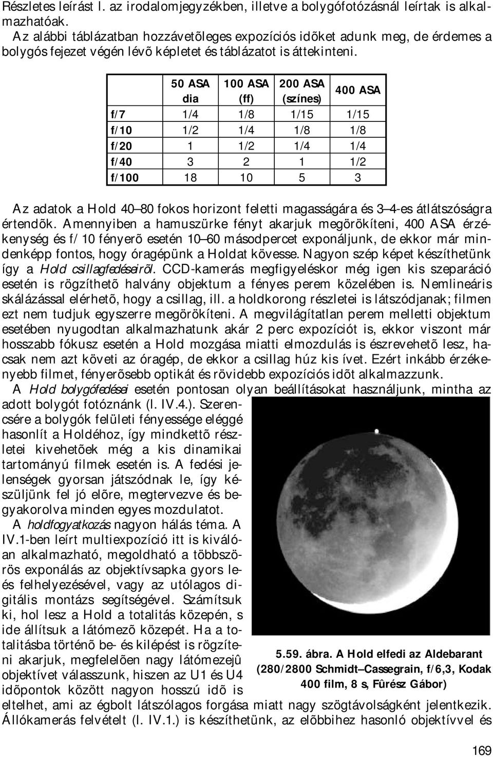 50 ASA 100 ASA 200 ASA dia (ff) (színes) 400 ASA f/71/41/81/151/15 f/101/21/41/81/8 f/2011/21/41/4 f/403211/2 f/100181053 Az adatok a Hold 40 80 fokos horizont feletti magasságára és 3 4-es