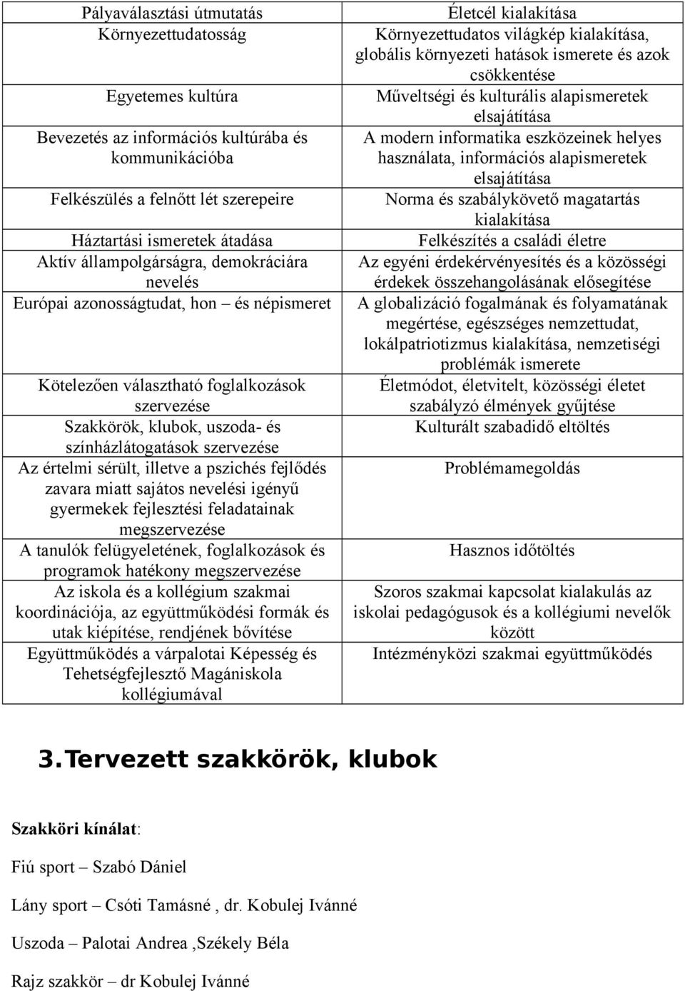 sérült, illetve a pszichés fejlődés zavara miatt sajátos nevelési igényű gyermekek fejlesztési feladatainak megszervezése A tanulók felügyeletének, foglalkozások és programok hatékony megszervezése