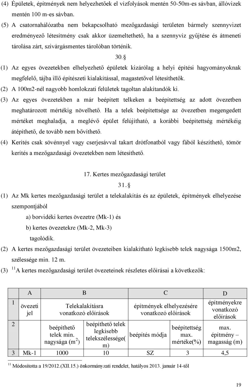 tárolóban történik. 30. (1) Az egyes övezetekben elhelyezhető épületek kizárólag a helyi építési hagyoányoknak egfelelő, tájba illő építészeti kialakítással, agastetővel létesíthetők.