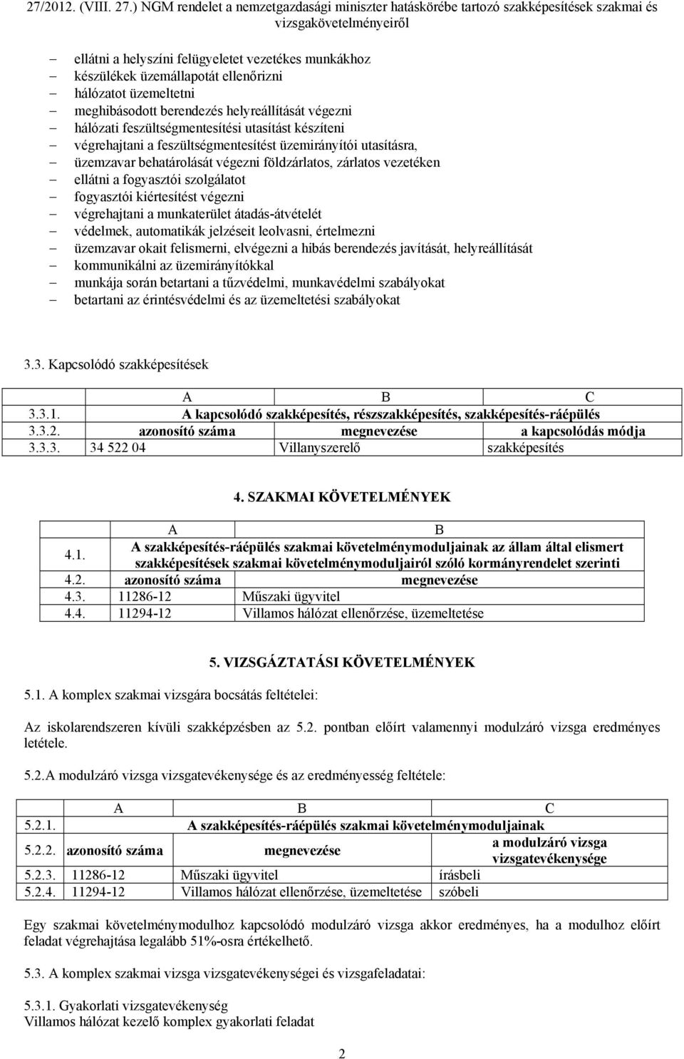 kiértesítést végezni végrehajtani a munkaterület átadás-átvételét védelmek, automatikák jelzéseit leolvasni, értelmezni üzemzavar okait felismerni, elvégezni a hibás berendezés javítását,