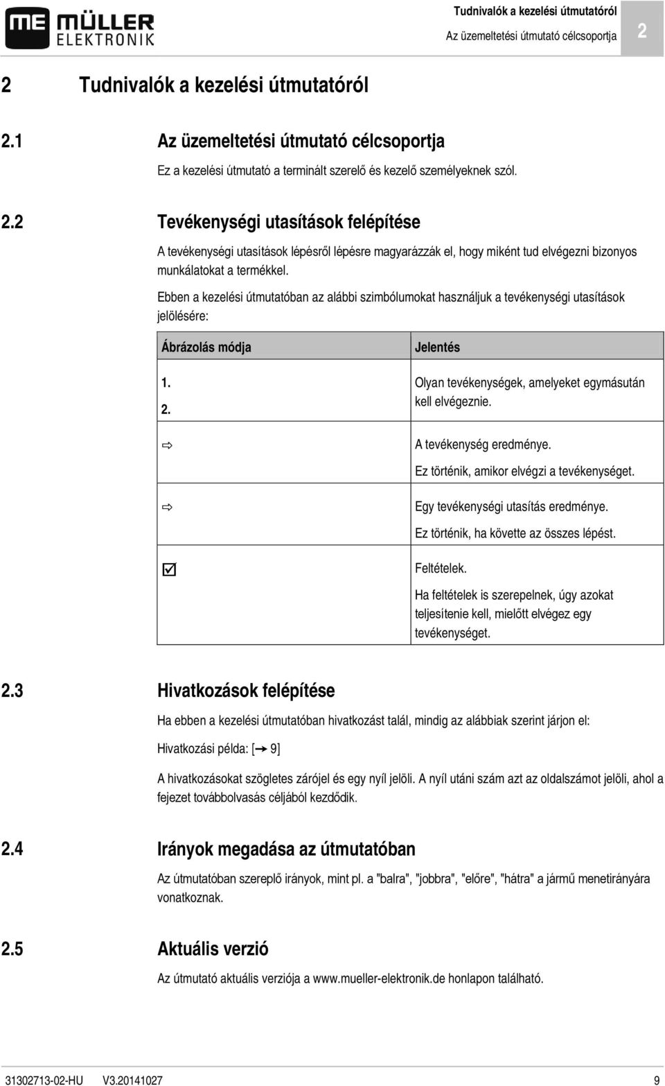 Tevékenységi utasítások felépítése A tevékenységi utasítások lépésről lépésre magyarázzák el, hogy miként tud elvégezni bizonyos munkálatokat a termékkel.