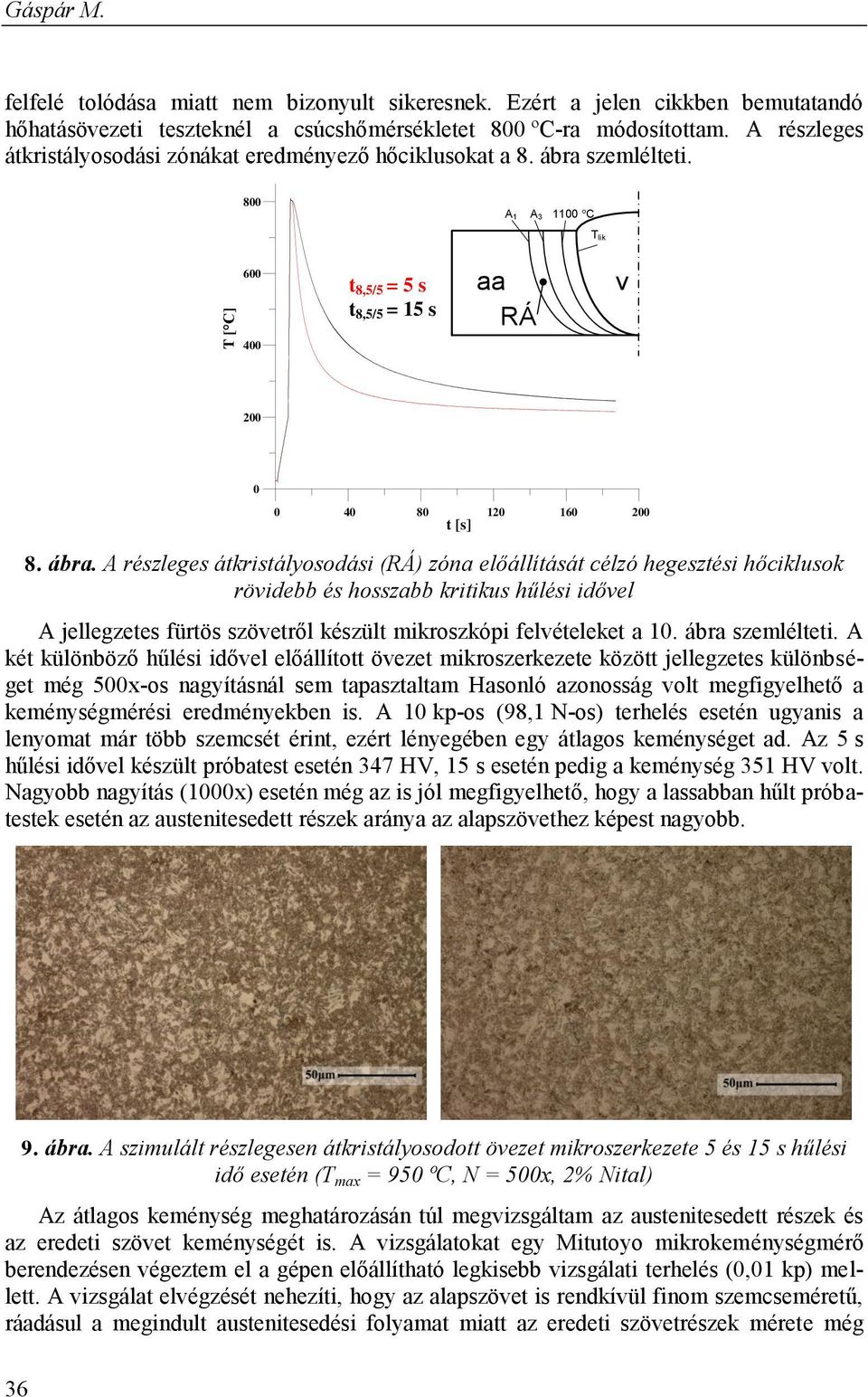 szemlélteti. 800 A1 A3 1100 C Tlik T [ C] 600 400 t 8,5/5 = 5 s t 8,5/5 = 15 s aa RÁ v 200 0 0 40 80 120 160 200 t [s] 8. ábra.