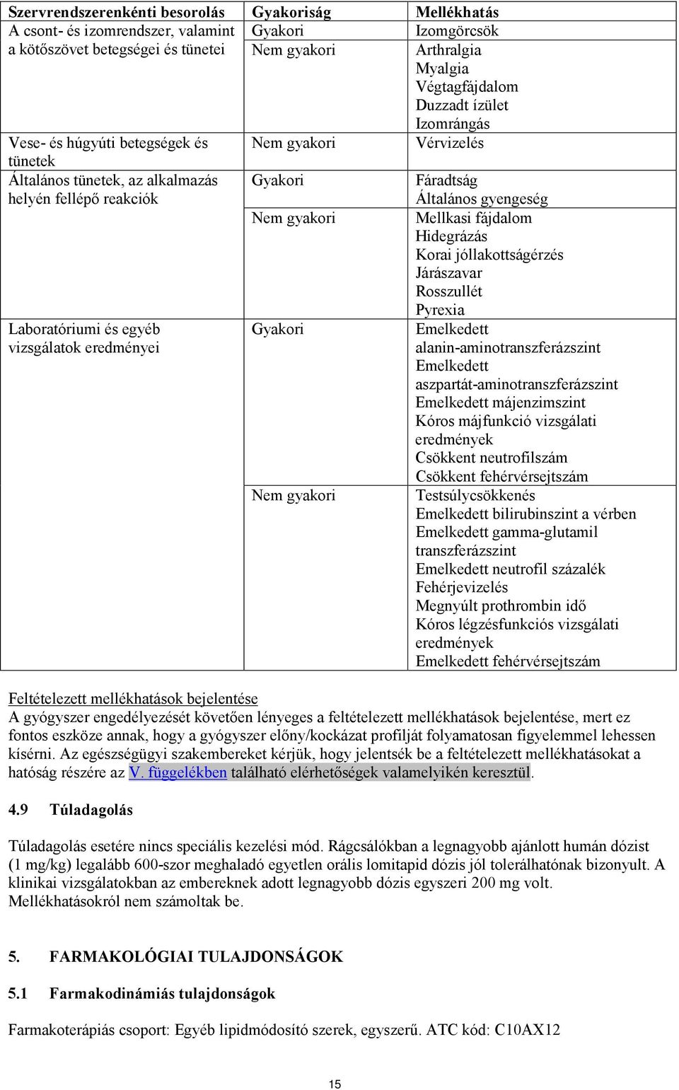 gyakori Gyakori Nem gyakori Fáradtság Általános gyengeség Mellkasi fájdalom Hidegrázás Korai jóllakottságérzés Járászavar Rosszullét Pyrexia Emelkedett alanin-aminotranszferázszint Emelkedett