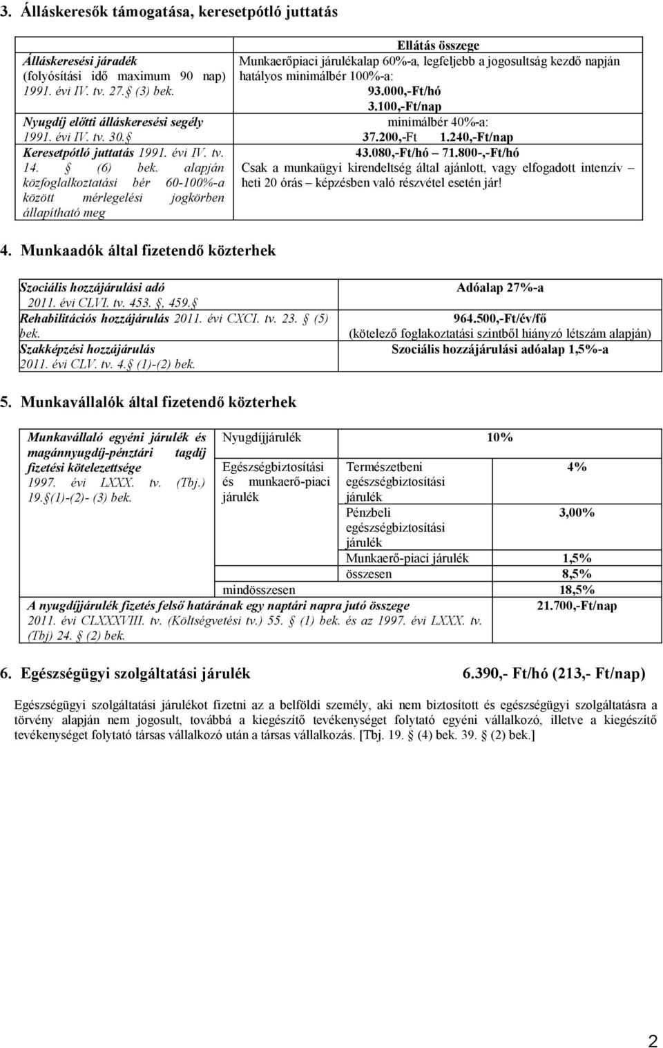 alapján közfoglalkoztatási bér 60-100%-a között mérlegelési jogkörben állapítható meg Ellátás összege Munkaerőpiaci járulékalap 60%-a, legfeljebb a jogosultság kezdő napján hatályos minimálbér