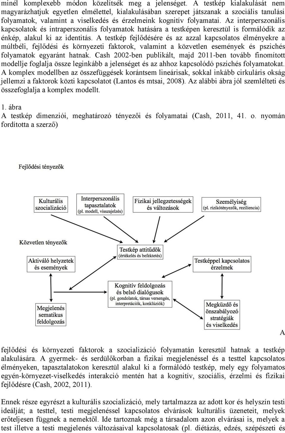 Az interperszonális kapcsolatok és intraperszonális folyamatok hatására a testképen keresztül is formálódik az énkép, alakul ki az identitás.