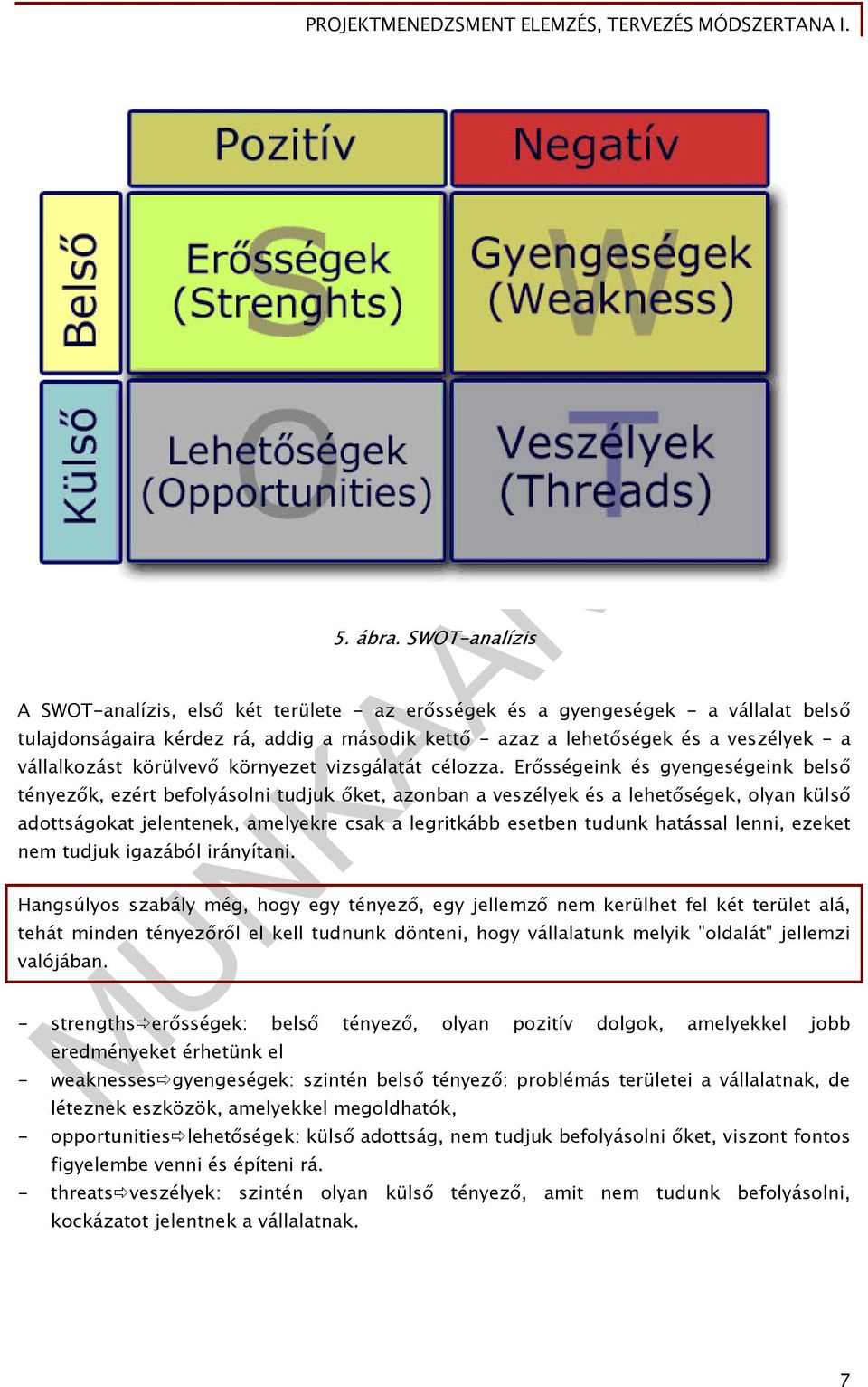 vállalkozást körülvevő környezet vizsgálatát célozza.