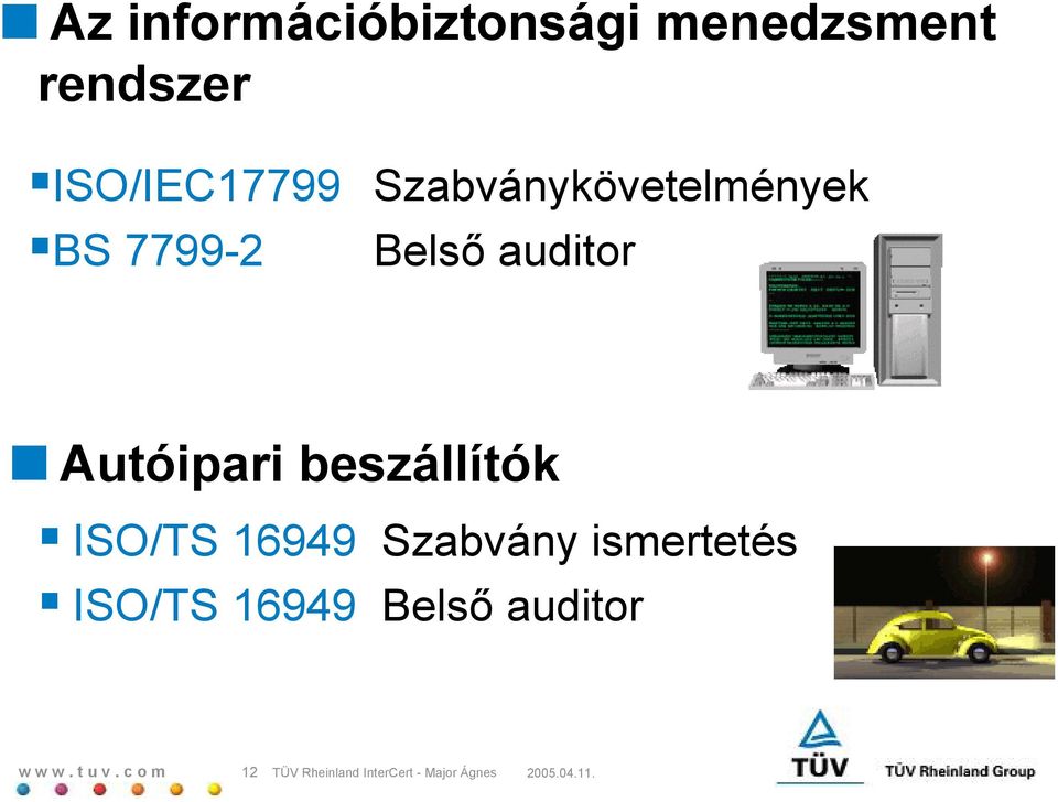 auditor Autóipari beszállítók ISO/TS 16949 Szabvány