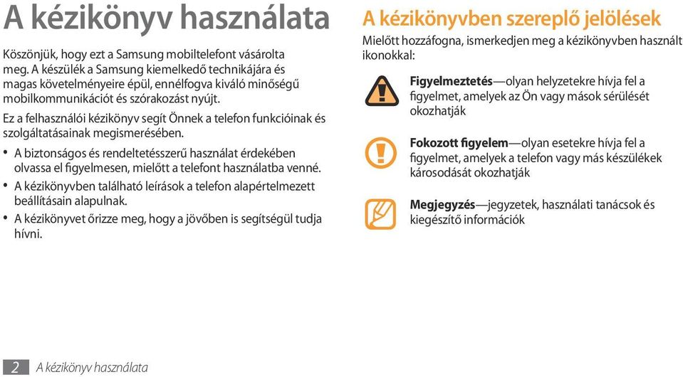 Ez a felhasználói kézikönyv segít Önnek a telefon funkcióinak és szolgáltatásainak megismerésében.