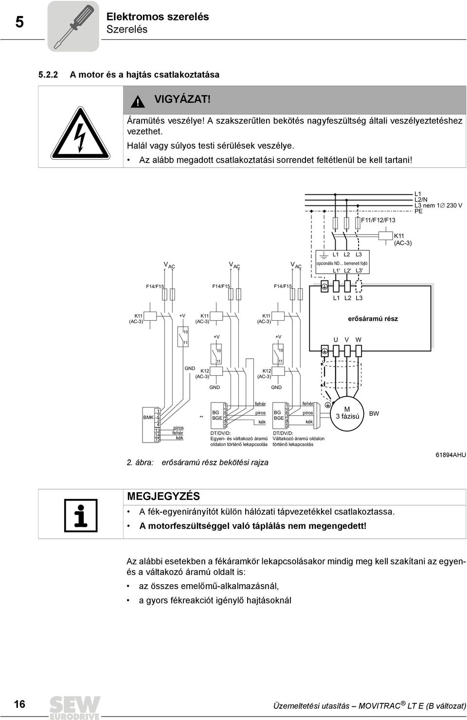 F11/F12/F13 L1 L2/N L3 nem 1 230 V PE K11 (AC-3) V AC V AC V AC L1 L2 L3 opcionális ND bemeneti fojtó L1' L2' L3' F14/F15 F14/F15 F14/F15 L1 L2 L3 K11 (AC-3) +V K11 (AC-3) K11 (AC-3) erősáramú rész