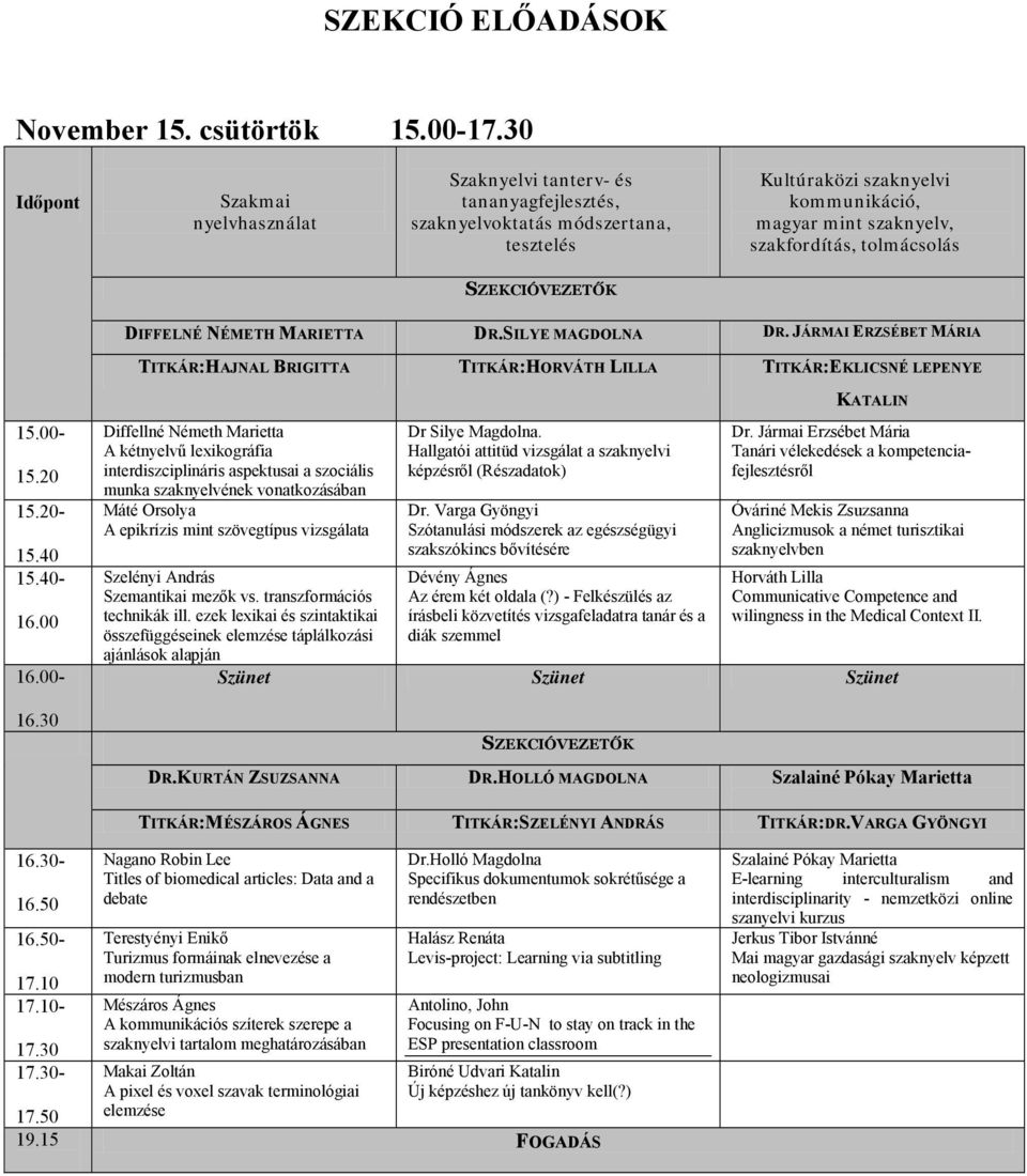 szaknyelvének vonatkozásában A epikrízis mint szövegtípus vizsgálata Szelényi András Szemantikai mezők vs. transzformációs technikák ill.