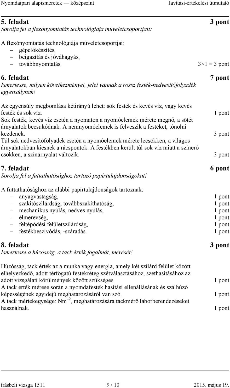 Az egyensúly megbomlása kétirányú lehet: sok festék és kevés víz, vagy kevés festék és sok víz. Sok festék, kevés víz esetén a nyomaton a nyomóelemek mérete megnő, a sötét árnyalatok becsukódnak.