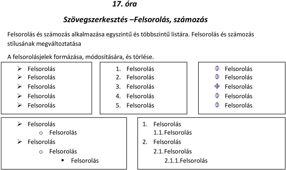 Felsorolás Felsorolás Felsorolás Felsorolás Felsorolás 1. Felsorolás 2. Felsorolás 3. Felsorolás 4. Felsorolás 5.