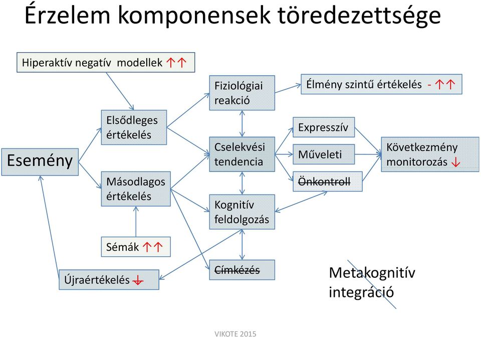 reakció Cselekvési tendencia Kognitív feldolgozás Címkézés Élmény szintű