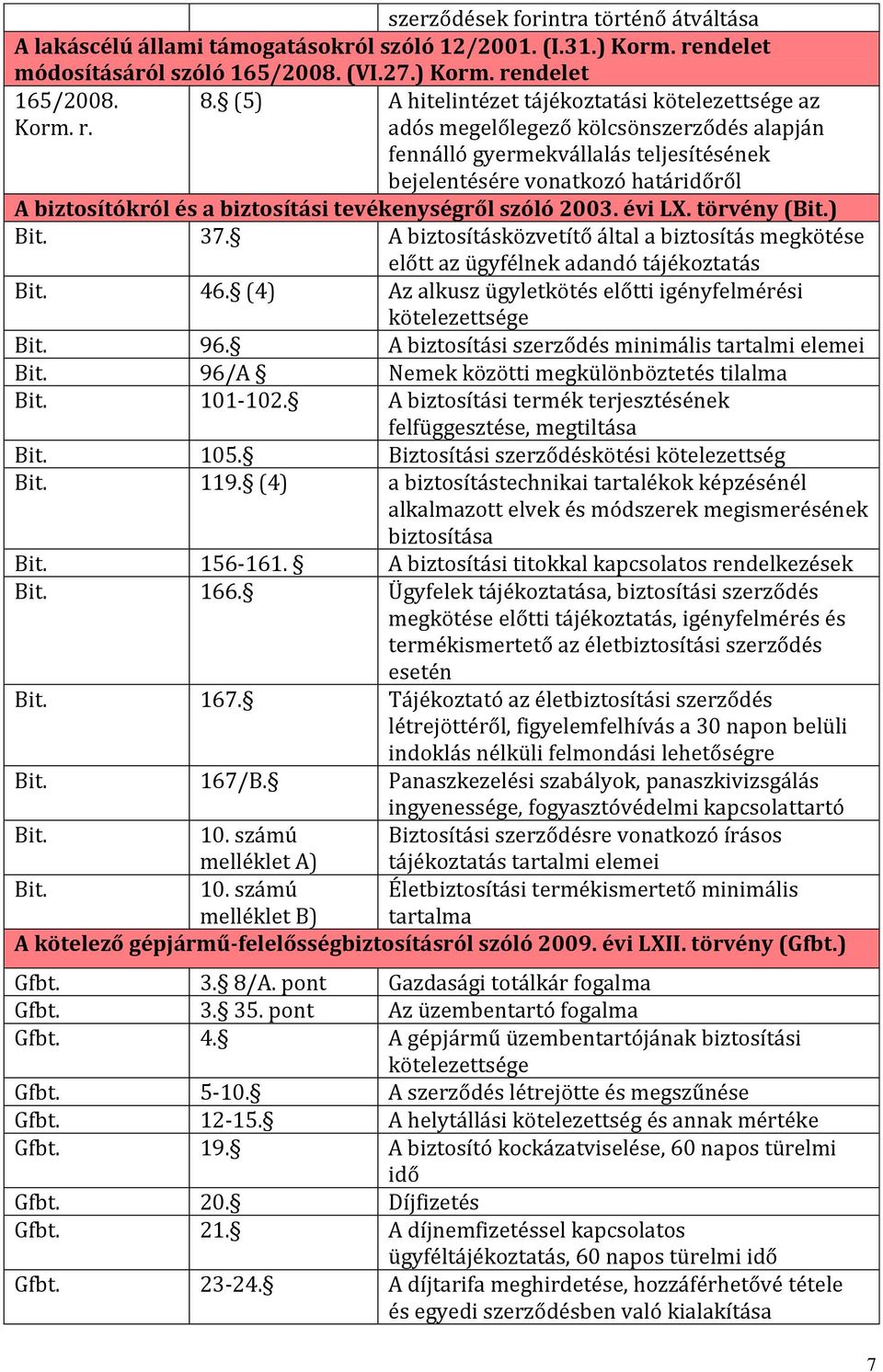 tevékenységről szóló 2003. évi LX. törvény (Bit.) Bit. 37. A biztosításközvetítő által a biztosítás megkötése előtt az ügyfélnek adandó tájékoztatás Bit. 46.