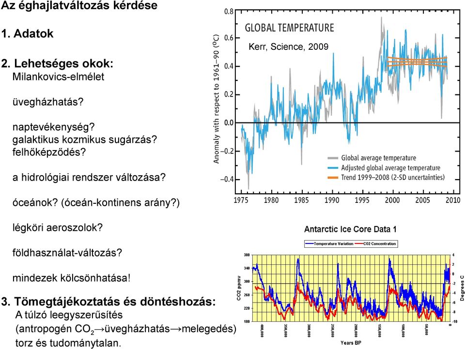 felhőképződés? a hidrológiai rendszer változása? óceánok? (óceán-kontinens arány?) légköri aeroszolok?