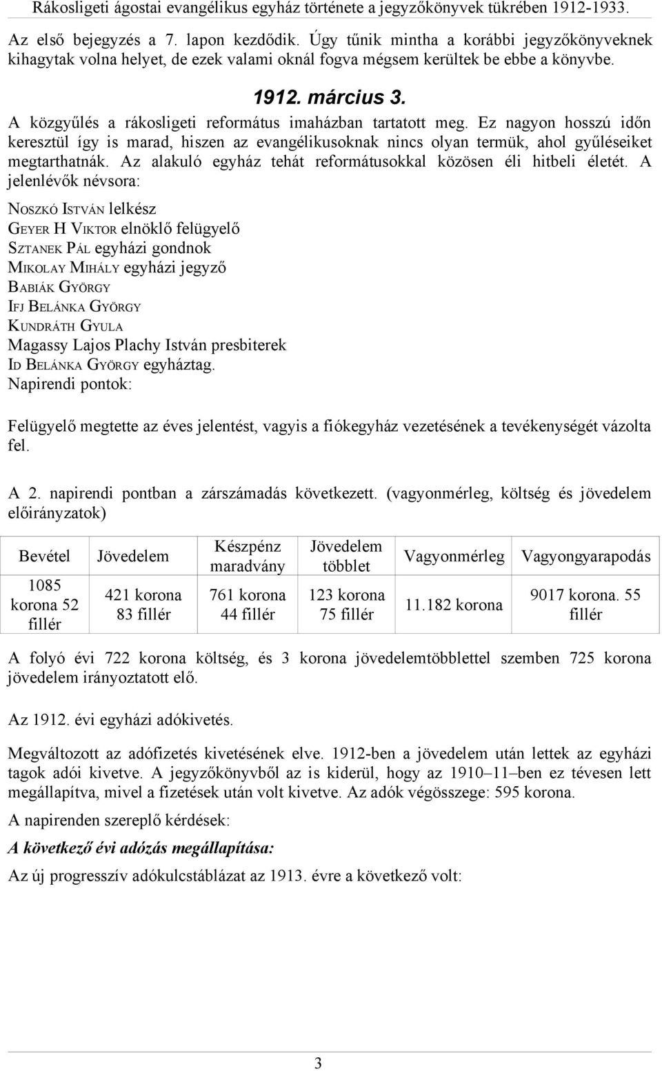 A közgyűlés a rákosligeti református imaházban tartatott meg. Ez nagyon hosszú időn keresztül így is marad, hiszen az evangélikusoknak nincs olyan termük, ahol gyűléseiket megtarthatnák.