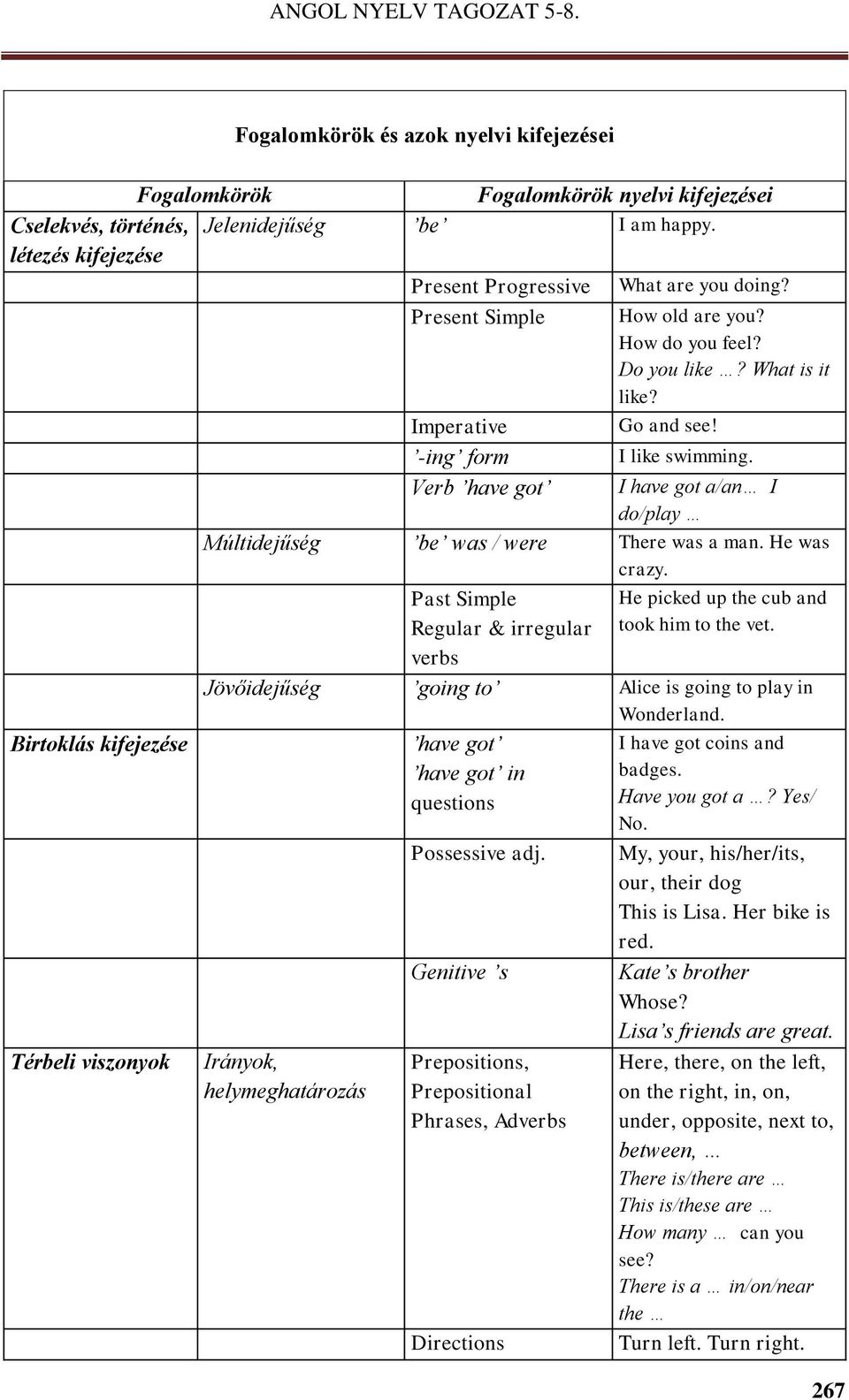 Verb have got I have got a/an I do/play Múltidejűség be was / were There was a man. He was crazy. Past Simple Regular & irregular He picked up the cub and took him to the vet.