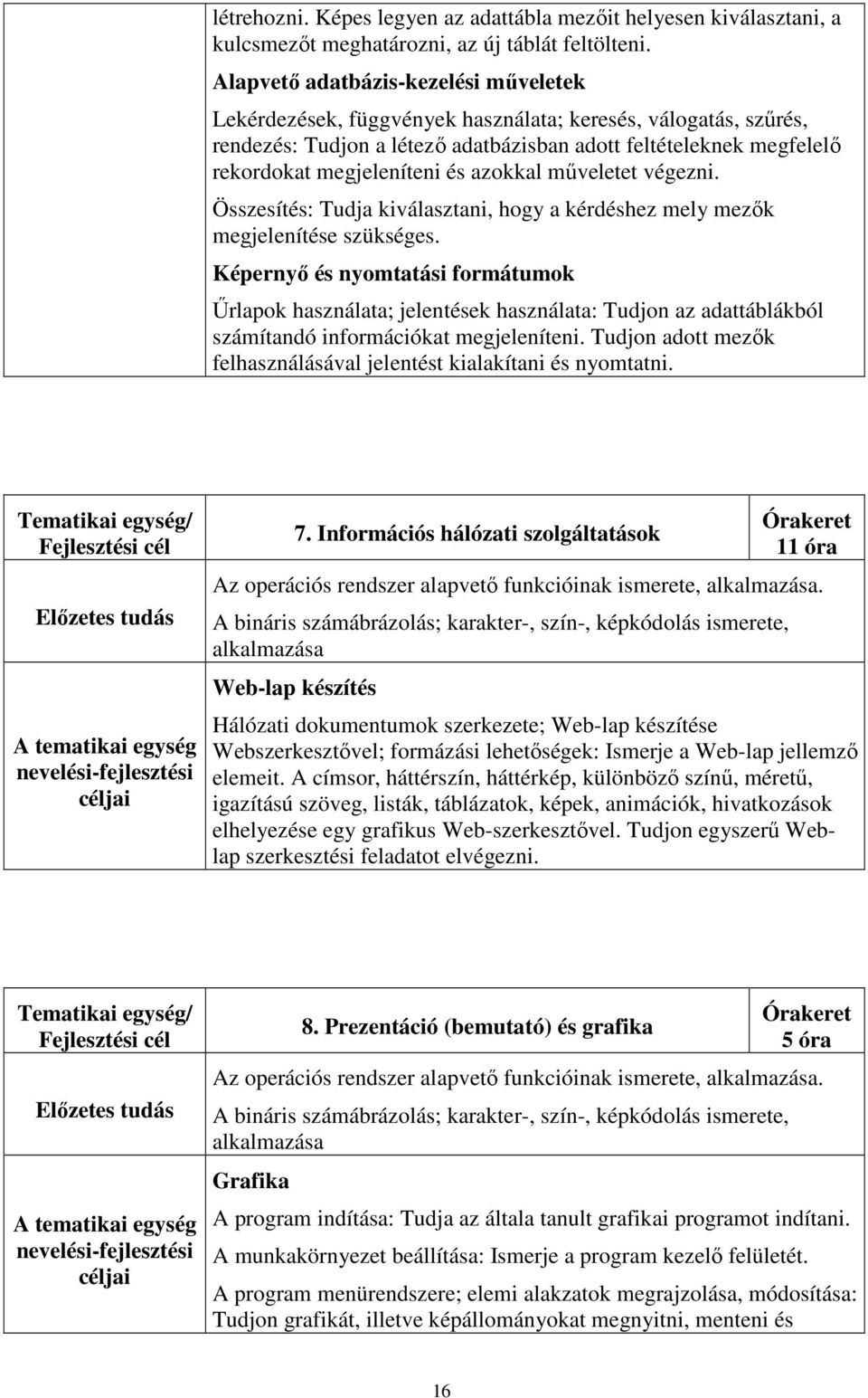 azokkal műveletet végezni. Összesítés: Tudja kiválasztani, hogy a kérdéshez mely mezők megjelenítése szükséges.