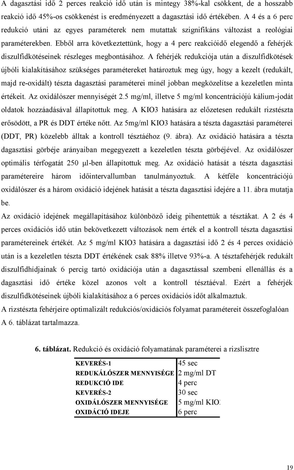 Ebből arra következtettünk, hogy a 4 perc reakcióidő elegendő a fehérjék diszulfidkötéseinek részleges megbontásához.