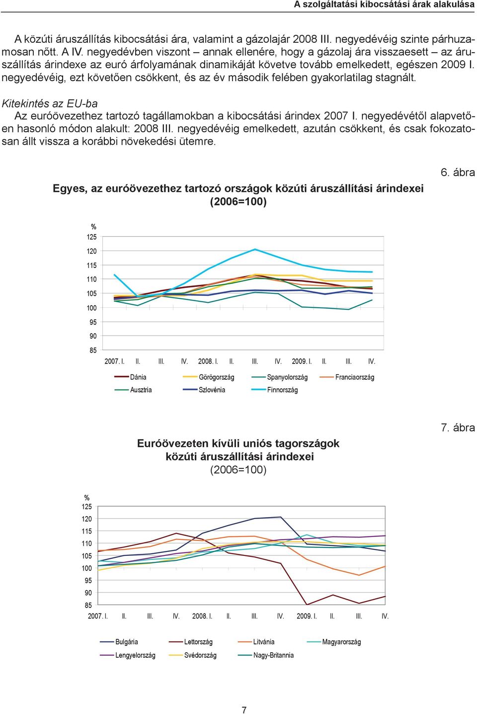 negyedévéig, ezt követően csökkent, és az év második felében gyakorlatilag stagnált. Kitekintés az EU-ba Az euróövezethez tartozó tagállamokban a kibocsátási árindex 2007 I.