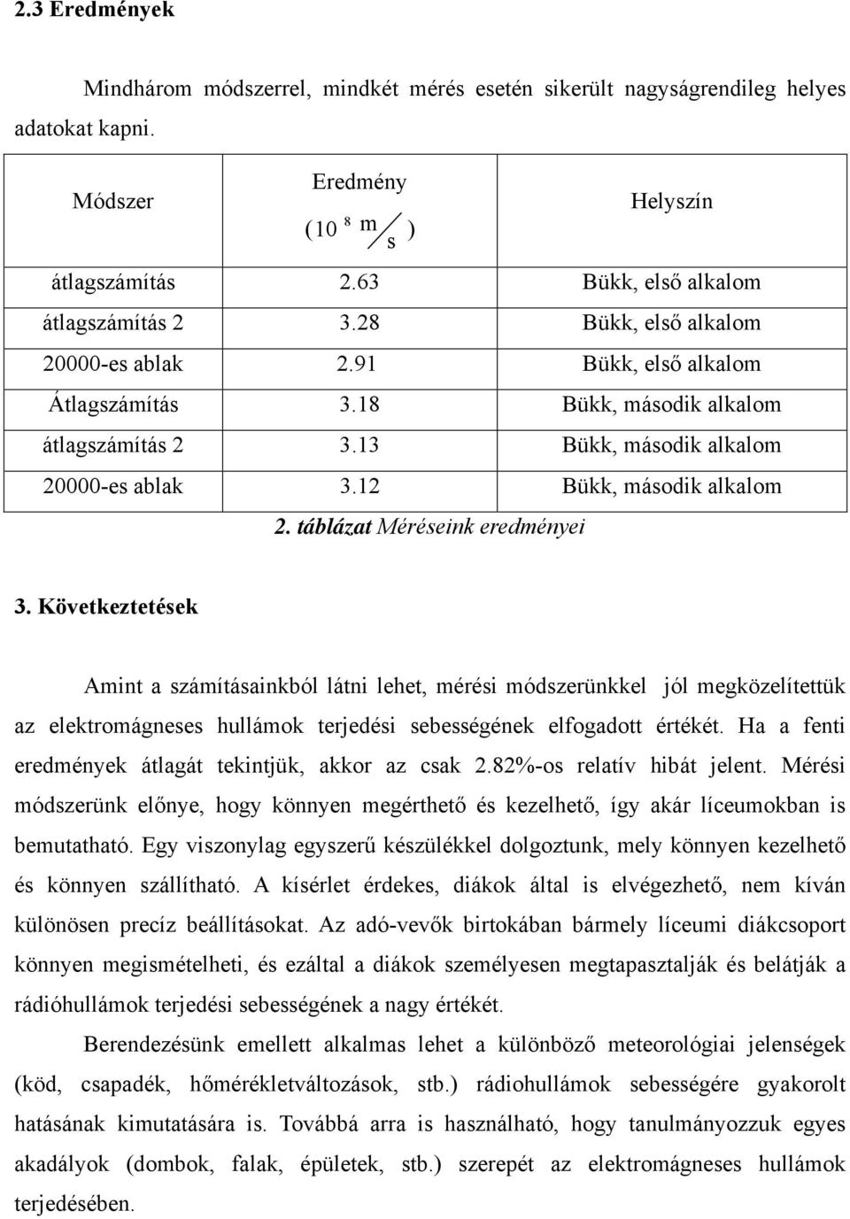 13 Bükk, második alkalom 20000-es ablak 3.12 Bükk, második alkalom 2. táblázat Méréseink eredményei 3.