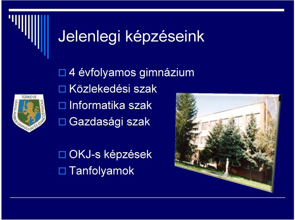 Közlekedési szak Informatika