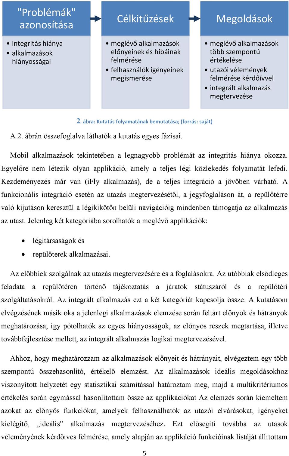 ábrán összefoglalva láthatók a kutatás egyes fázisai. Mobil alkalmazások tekintetében a legnagyobb problémát az integritás hiánya okozza.