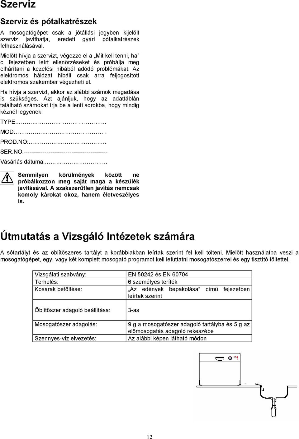 Az elektromos hálózat hibáit csak arra feljogosított elektromos szakember végezheti el. Ha hívja a szervizt, akkor az alábbi számok megadása is szükséges.