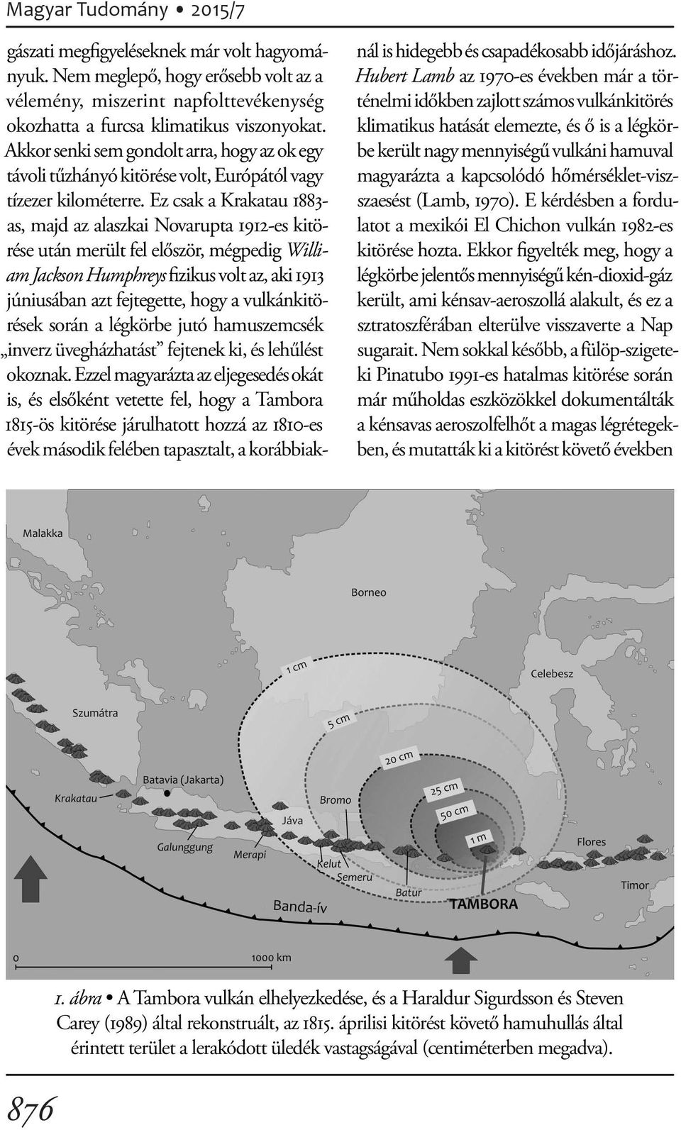 Ez csak a Krakatau 1883- as, majd az alaszkai Novarupta 1912-es kitörése után merült fel először, mégpedig William Jackson Humphreys fizikus volt az, aki 1913 júniusában azt fejtegette, hogy a