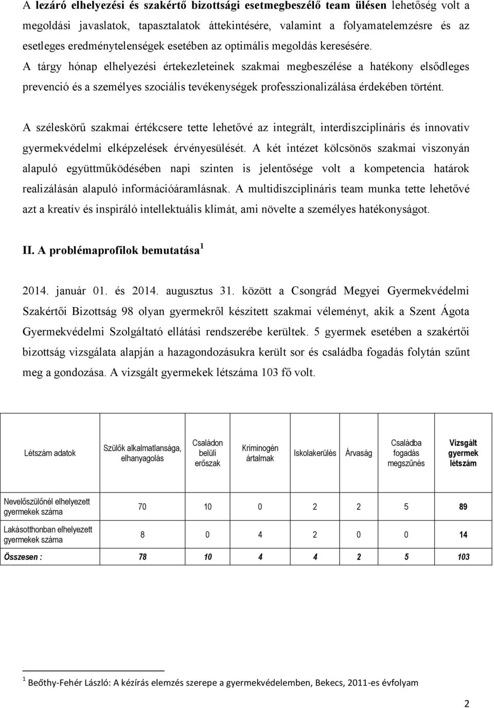 A tárgy hónap elhelyezési értekezleteinek szakmai megbeszélése a hatékony elsődleges prevenció és a személyes szociális tevékenységek professzionalizálása érdekében történt.