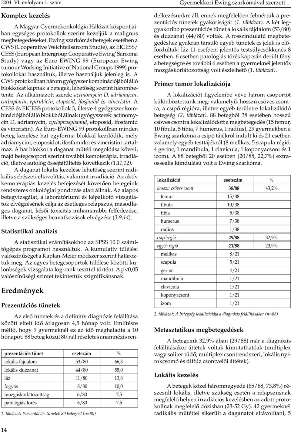 Initiative of National Groups 1999) protokollokat használtuk, illetve használjuk jelenleg is.
