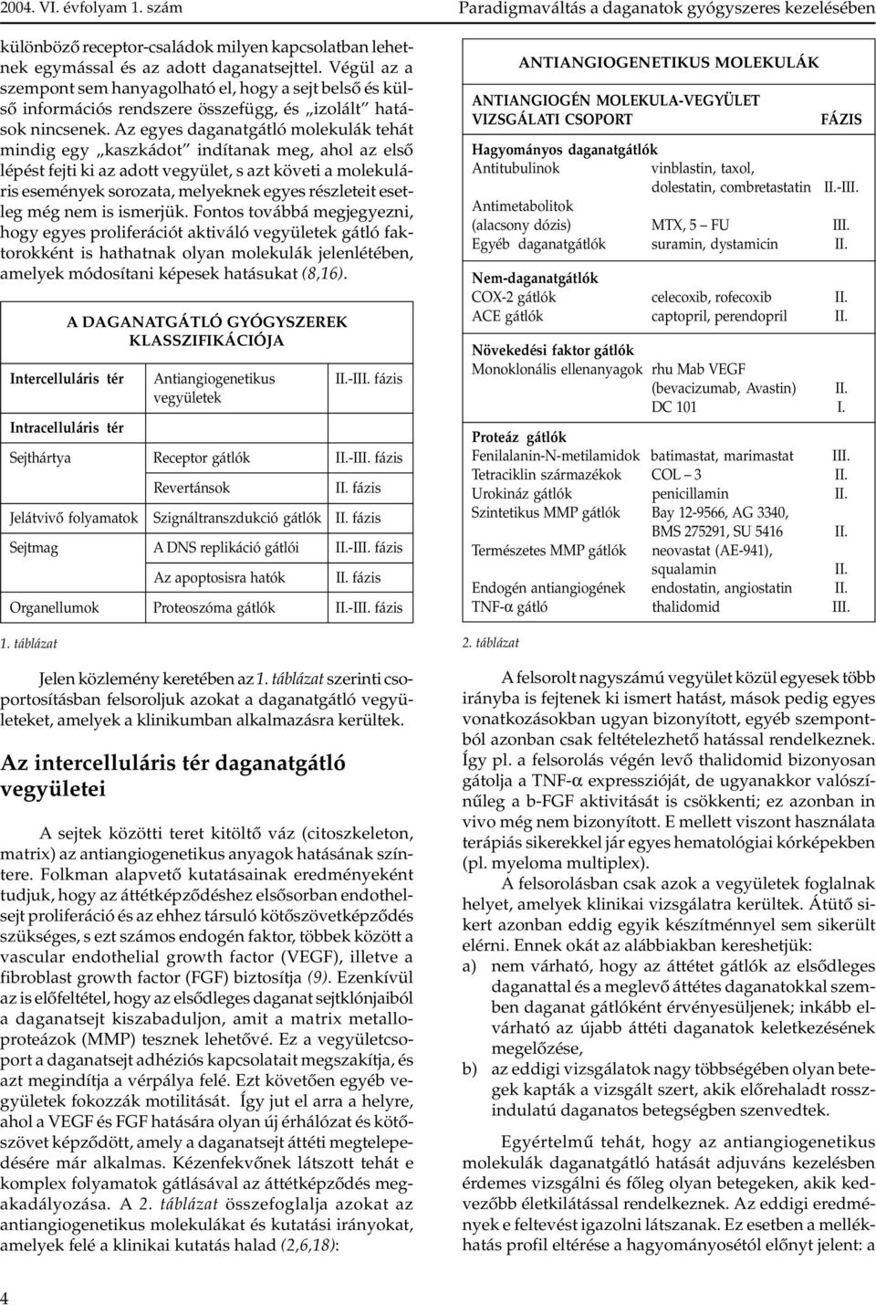 Az egyes daganatgátló molekulák tehát mindig egy kaszkádot indítanak meg, ahol az elsõ lépést fejti ki az adott vegyület, s azt követi a molekuláris események sorozata, melyeknek egyes részleteit