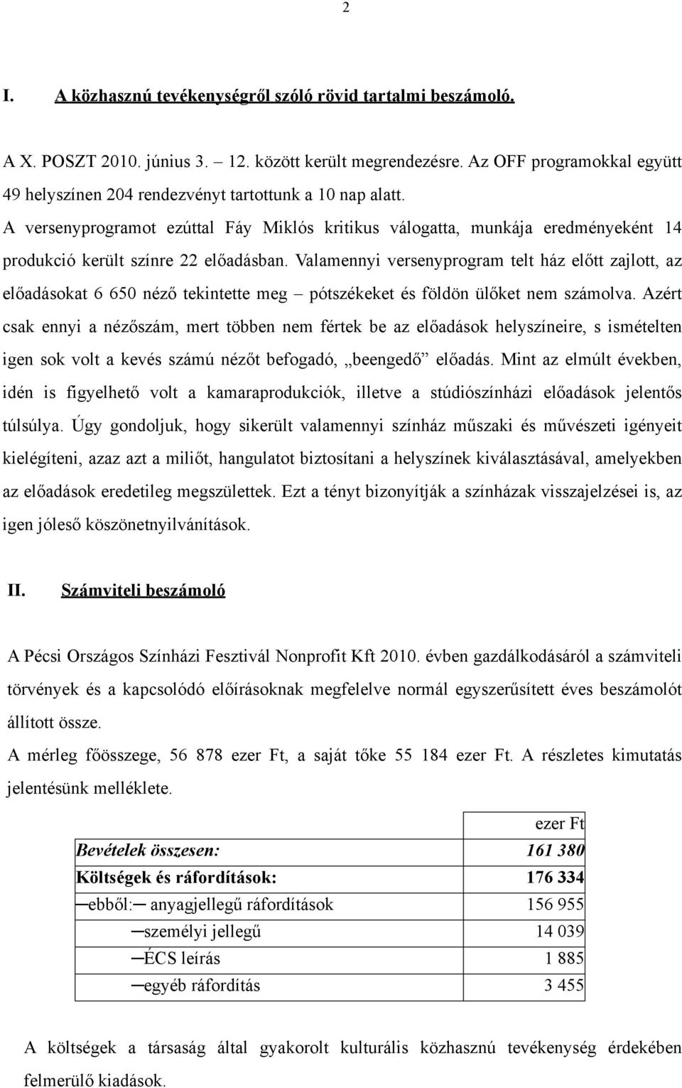 A versenyprogramot ezúttal Fáy Miklós kritikus válogatta, munkája eredményeként 14 produkció került színre 22 előadásban.