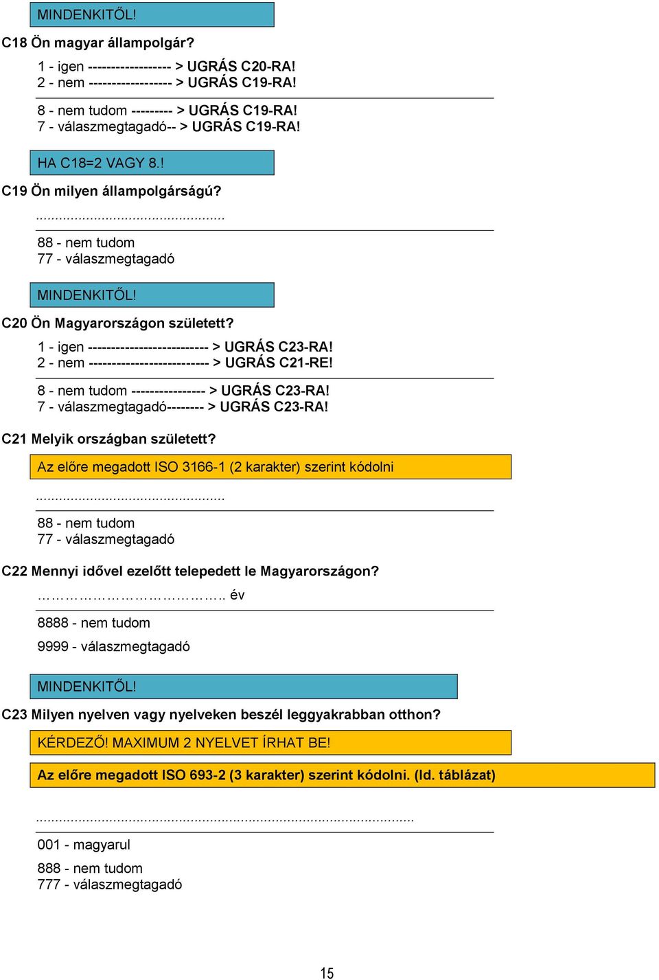 2 - -------------------------- > UGRÁS C21-RE! 8 - ---------------- > UGRÁS C23-RA! 7 - válaszmegtagadó-------- > UGRÁS C23-RA! C21 Melyik országban született?