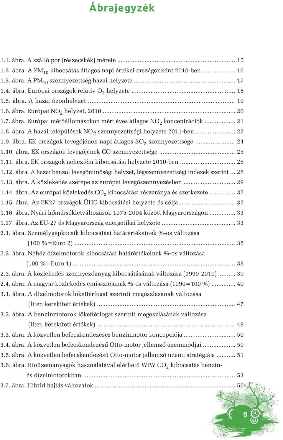 .. 21 1.8. ábra. A hazai települések NO 2 szennyezettségi helyzete 2011-ben... 22 1.9. ábra. EK országok levegőjének napi átlagos SO 2 szennyezettsége... 24 1.10. ábra. EK országok levegőjének CO szennyezettsége.