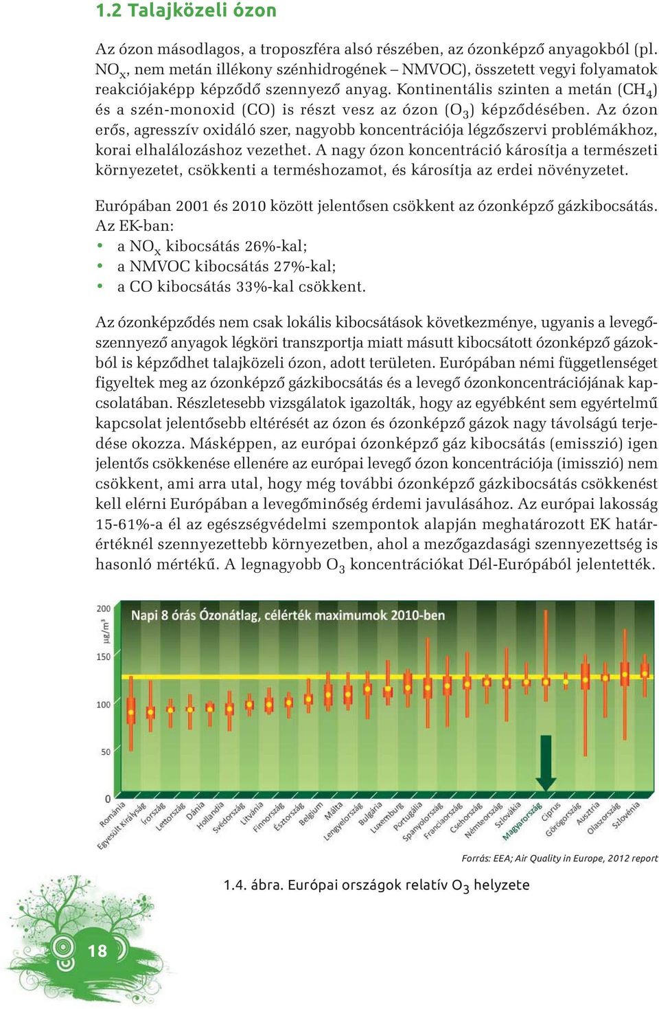 Kontinentális szinten a metán (CH 4 ) és a szén-monoxid (CO) is részt vesz az ózon (O 3 ) képződésében.