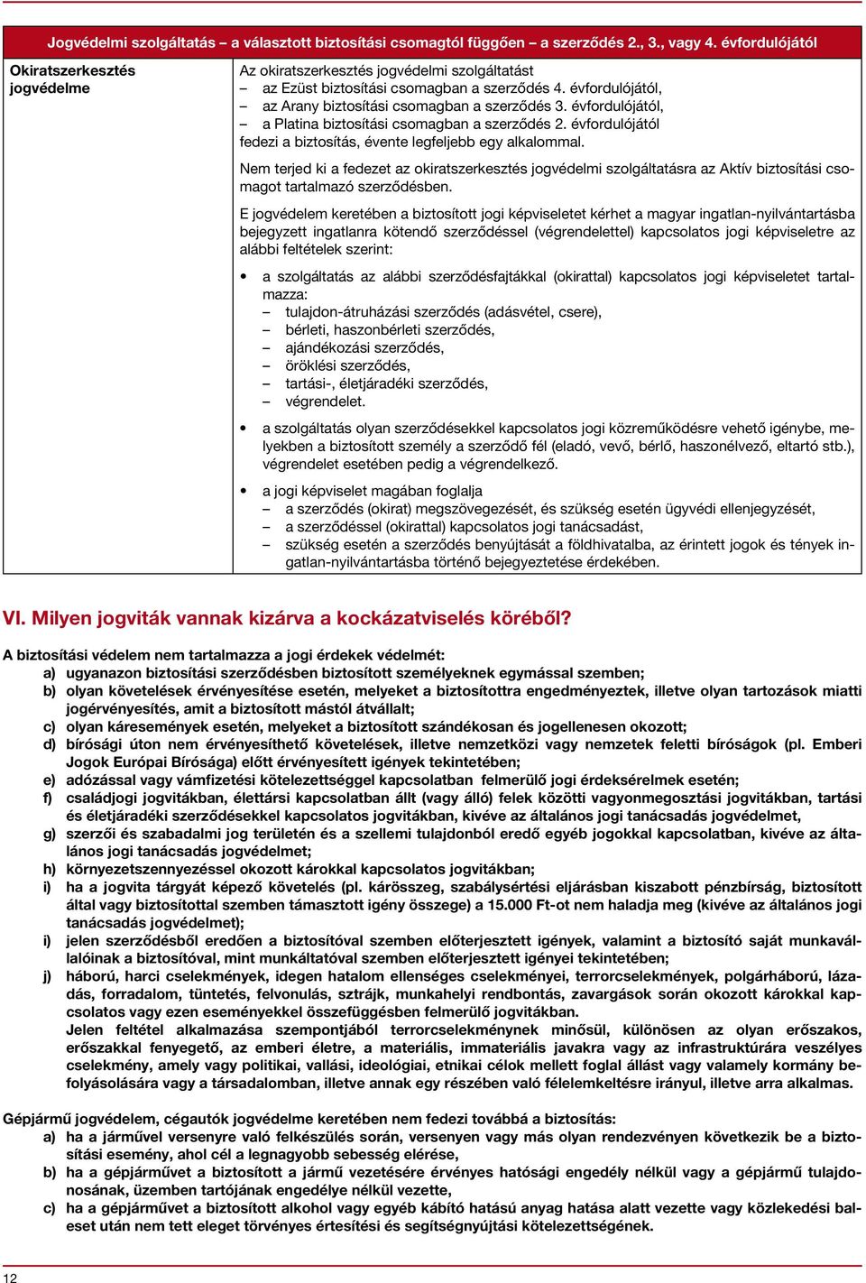 évfordulójától, a Platina biztosítási csomagban a szerződés 2. évfordulójától fedezi a biztosítás, évente legfeljebb egy alkalommal.