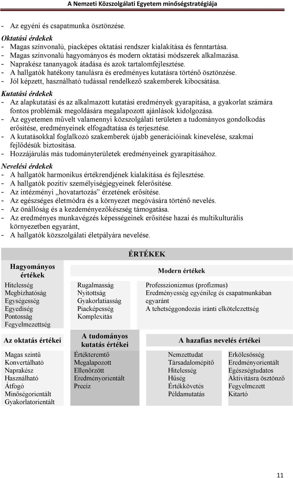 - A hallgatók hatékony tanulásra és eredményes kutatásra történő ösztönzése. - Jól képzett, használható tudással rendelkező szakemberek kibocsátása.