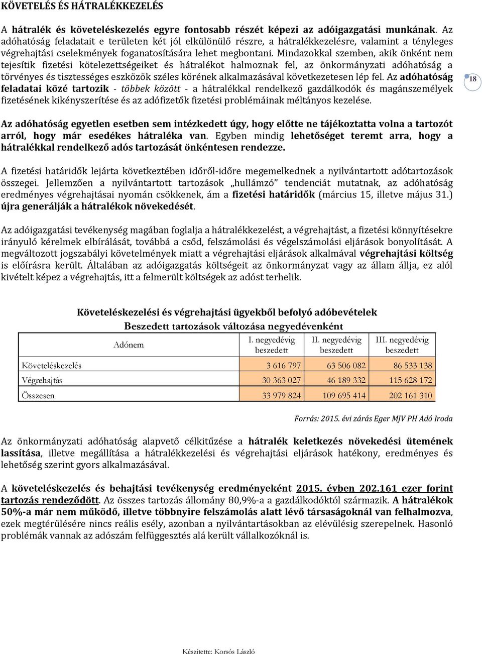 Mindazokkal szemben, akik önként nem tejesítik fizetési kötelezettségeiket és hátralékot halmoznak fel, az önkormányzati adóhatóság a törvényes és tisztességes eszközök széles körének alkalmazásával