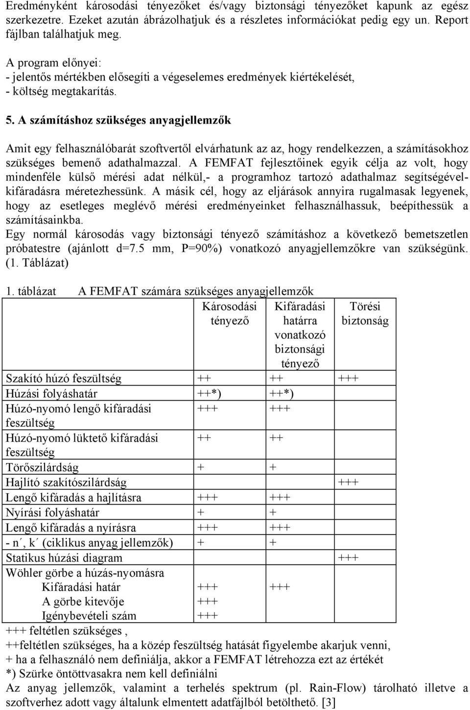 A számításhoz szükséges anyagjellemzők Amit egy felhasználóbarát szoftvertől elvárhatunk az az, hogy rendelkezzen, a számításokhoz szükséges bemenő adathalmazzal.