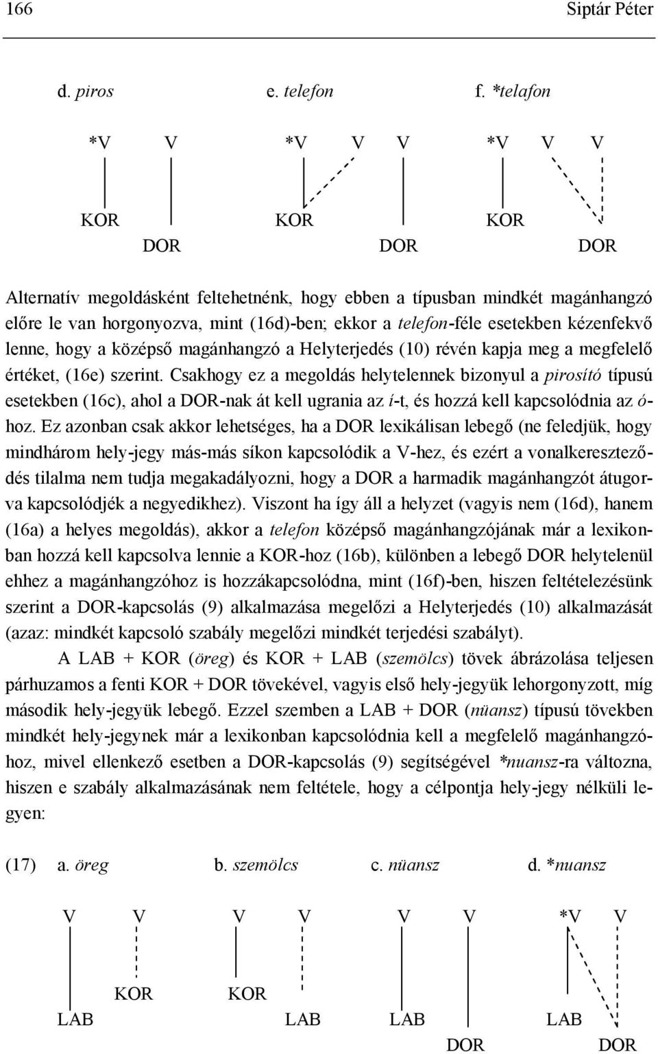 hogy a középső magánhangzó a Helyterjedés (10) révén kapja meg a megfelelő értéket, (16e) szerint.